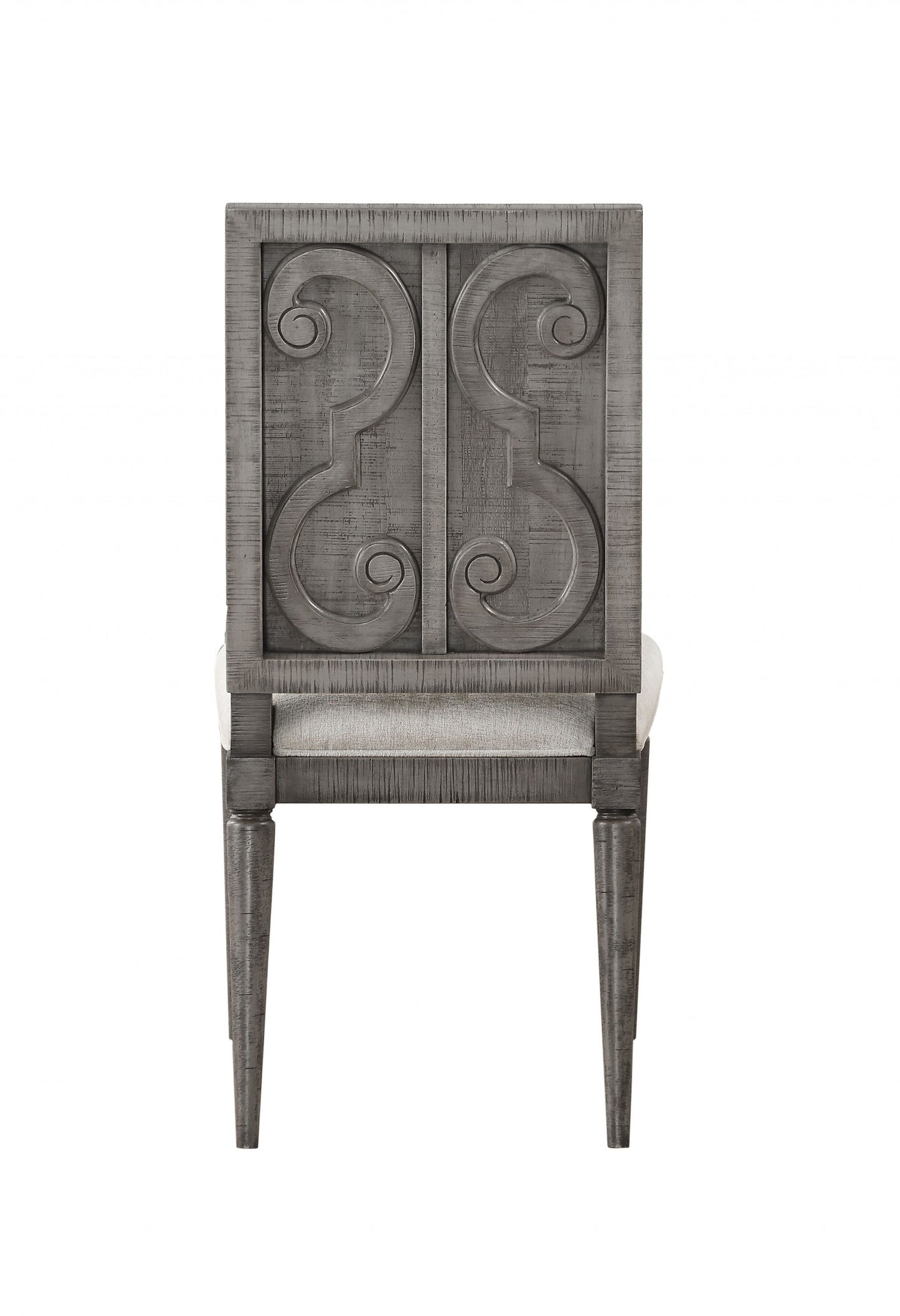 Fabric Salvaged Natural Wood Upholstered Seat Side Chair Set By Homeroots | Dining Chairs | Modishstore - 3