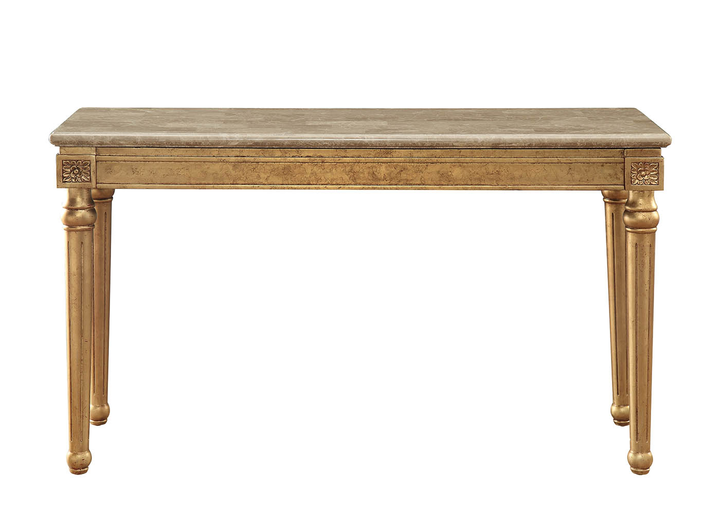 Marble Antique Gold Wood Sofa Table By Homeroots | Coffee Tables | Modishstore - 3