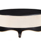 Cream Fabric Black Wood Upholstered (Base) Cocktail Table By Homeroots | Side Tables | Modishstore