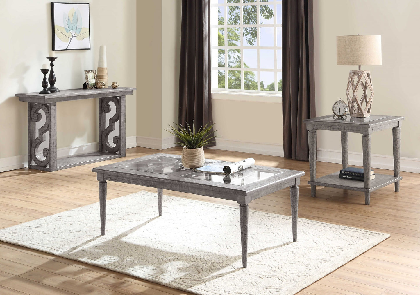 Salvaged Natural Glass Wood Coffee Table By Homeroots | Coffee Tables | Modishstore - 3