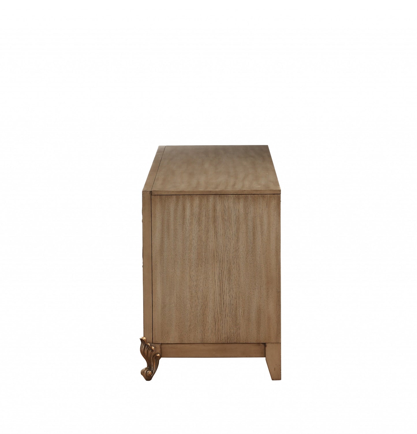 Antique Gold Wood Glass Mirror TV Stand By Homeroots | TV Stands | Modishstore - 3