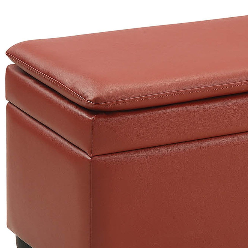 Wine PU Upholstery Bench wStorage By Homeroots | Benches | Modishstore - 6