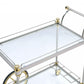 Silver Gold Clear Glass Metal Casters Serving Cart By Homeroots | Bar Carts | Modishstore - 2