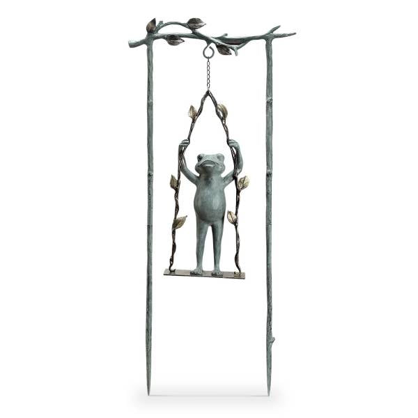 Daredevil Frog on Swing Garden Stake By SPI Home | Outdoor Decor | Modishstore-3