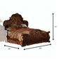 Cherry Oak Wood Poly Resin California King Bed By Homeroots - 348165 | Beds | Modishstore - 3