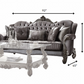 Velvet Antique Platinum Upholstery Poly Resin Sofa w Pillows By Homeroots - 348645 | Sofas | Modishstore - 3