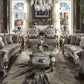Velvet Antique Platinum Upholstery Poly Resin Sofa w Pillows By Homeroots - 348646 | Sofas | Modishstore - 2