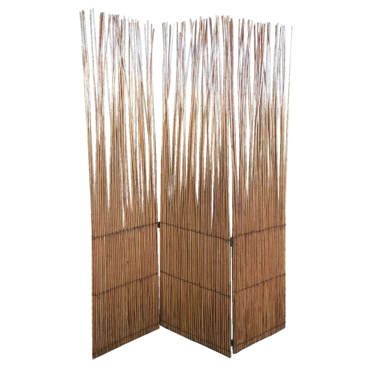 Three Panel Natural Willow Room Divider Screen By Homeroots | Room Dividers | Modishstore