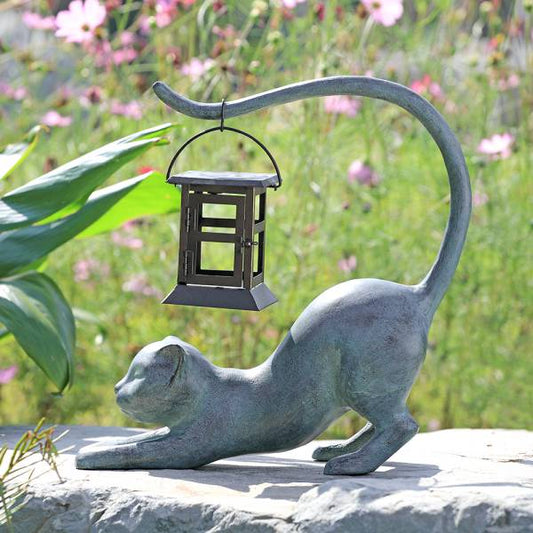 Stretching Cat LED Garden Lantern By SPI Home | Lanterns | Modishstore