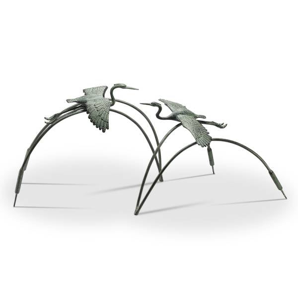 Cranes and Reeds Garden Pair Sculptures By SPI Home | Garden Sculptures & Statues | Modishstore-3