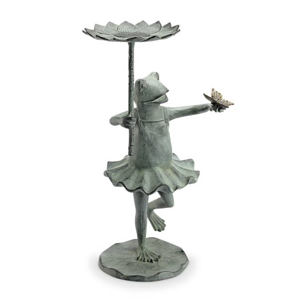 Frog Ballerina Birdfeeder with Butterfly By SPI Home | Outdoor Decor | Modishstore-3