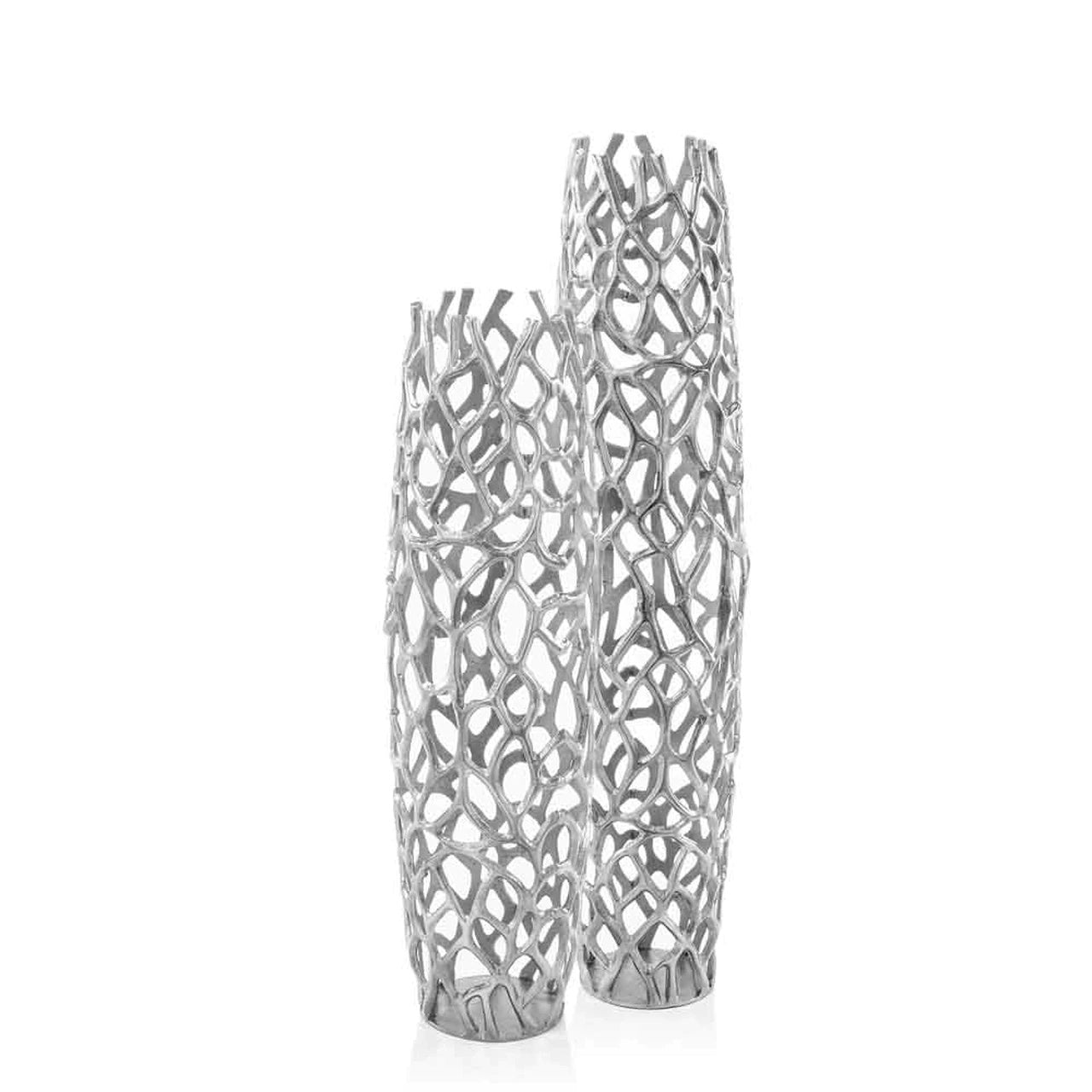 40" Modern Rustic Silver Twigs Barrel Style Floor Vase By Homeroots | Vases | Modishstore - 2