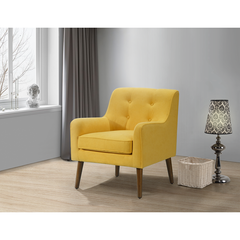 Ryder Mid Century Modern Yellow Woven Fabric Tufted Armchair By Lilola Home