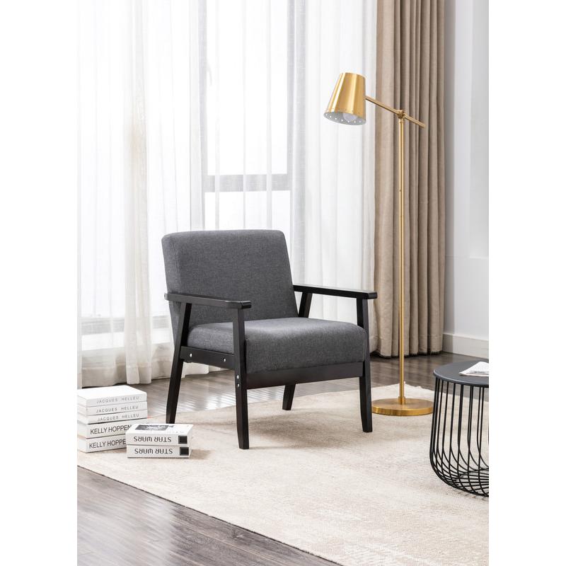 Bahamas Gray Linen Fabric Chair By Lilola Home | Lounge Chairs | Modishstore-8