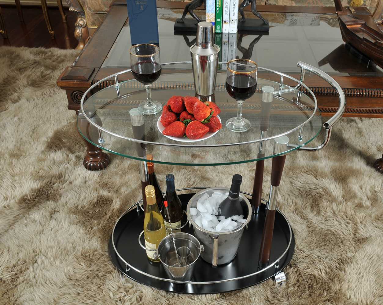 Chrome Serving Trolley By Homeroots | Bar Carts | Modishstore - 4