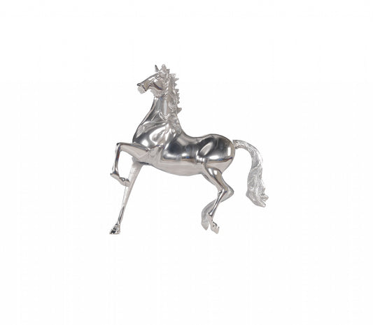 Nickel Plated Aluminum Horse Sculpture By Homeroots | Animals & Pets | Modishstore