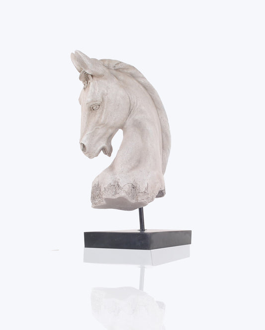 Vintage Look Off White Horse Head Statue By Homeroots | Animals & Pets | Modishstore
