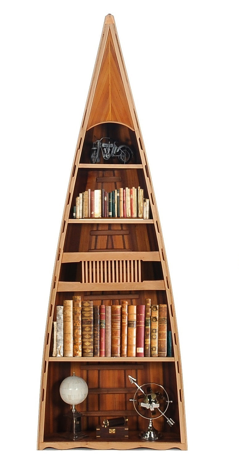 Wooden Canoe Book Shelf By Homeroots | Bookcases | Modishstore - 5