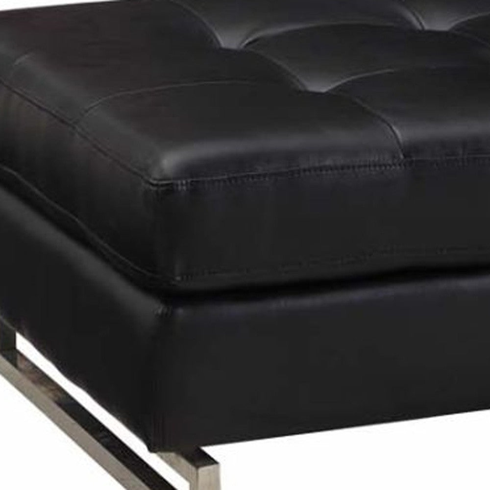 Black Ottoman By Homeroots | Ottomans | Modishstore - 5