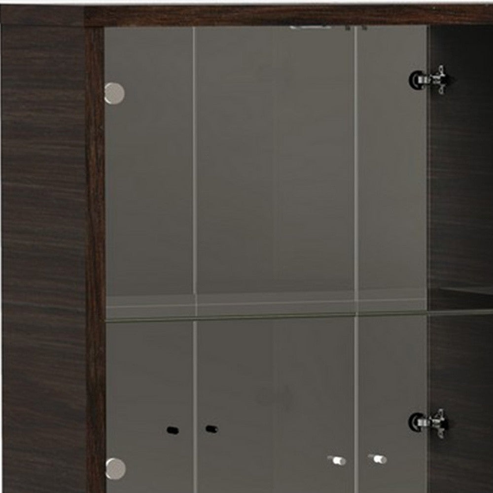 Wenge Vetrina By Homeroots | Cabinets | Modishstore - 5