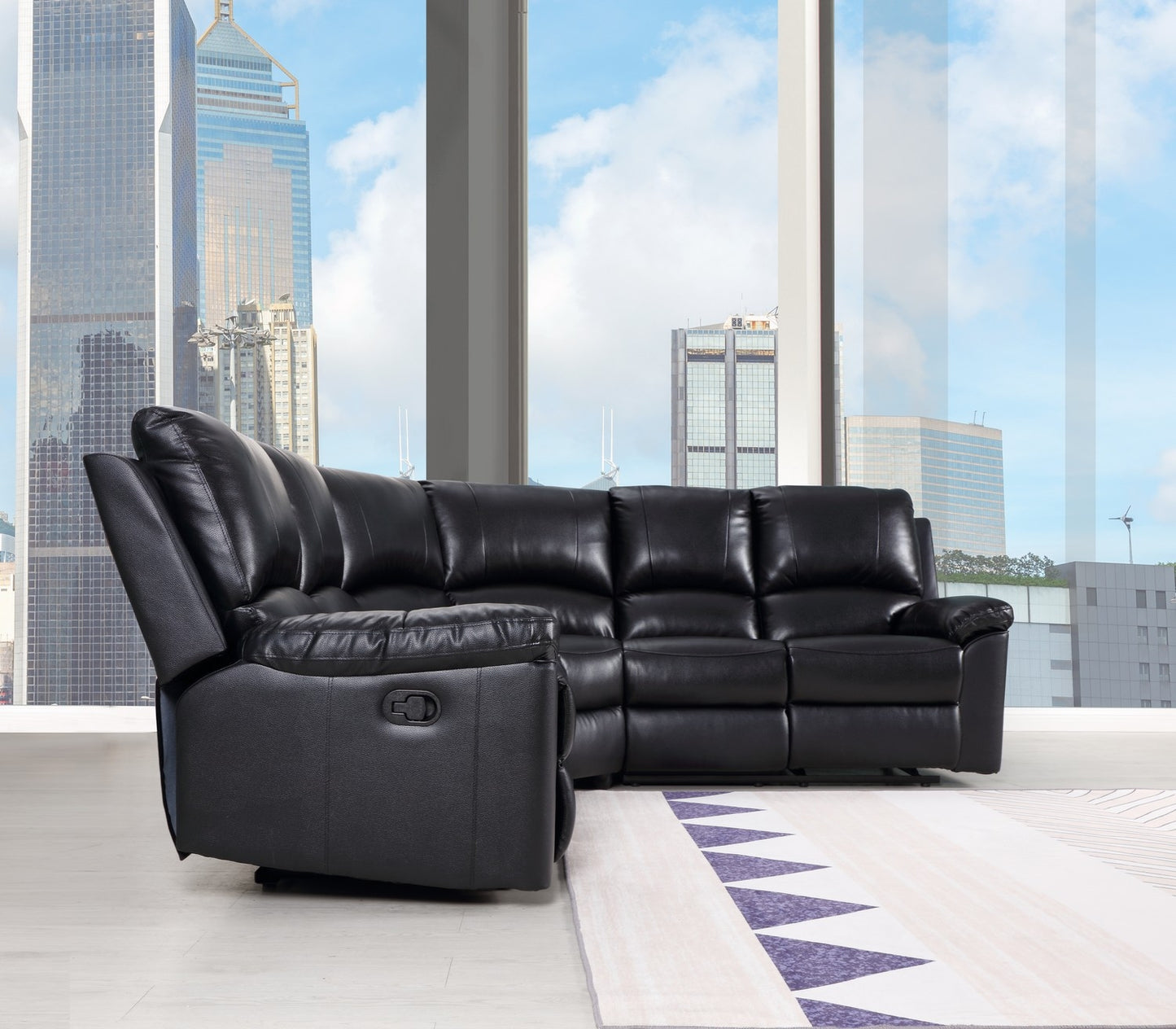Black Sectional By Homeroots | Sectional | Modishstore - 4