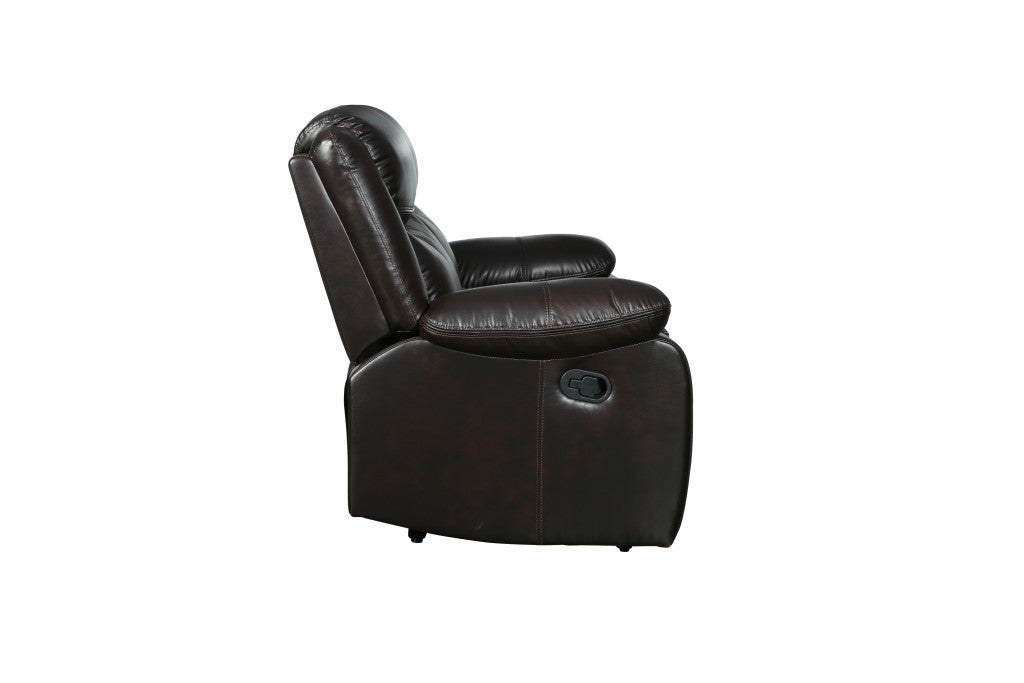 42" Brown Reclining Chair By Homeroots | Recliners | Modishstore - 5