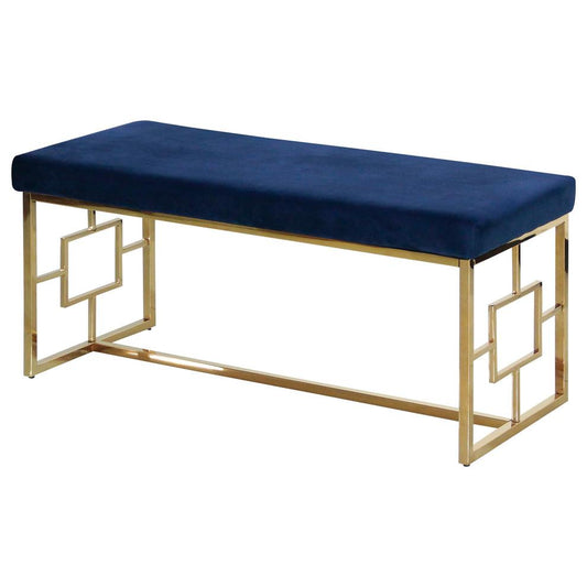 Blue and Gold Stainless Steel Bench By Best Master Furniture | Stools & Benches |  Modishstore 