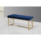 Blue and Gold Stainless Steel Bench By Best Master Furniture | Stools & Benches |  Modishstore  - 2