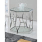 Hexagonal Silver Clear Glass End Table By Best Master Furniture | End Tables |  Modishstore  - 2