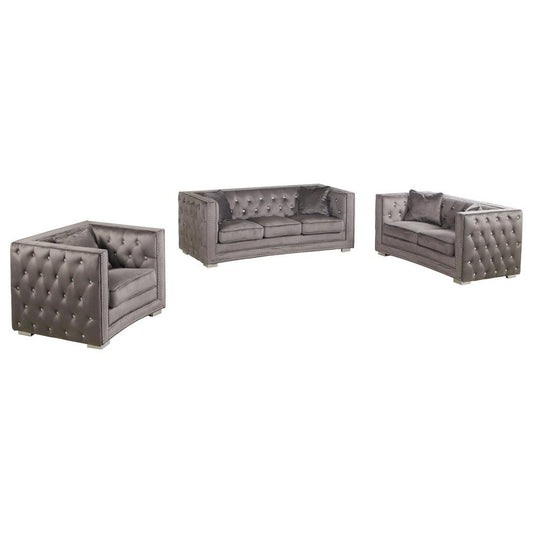 Ruby 3 Pieces Embellished Tufted Sofa & Loveseat By Best Master Furniture | Sofas |  Modishstore 