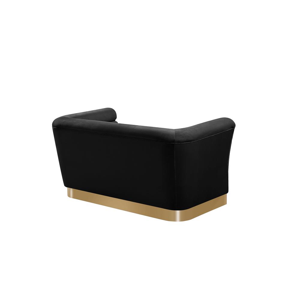 Livingston Black Velour Loveseat with Gold Trim By Best Master Furniture | Loveseats |  Modishstore  - 3
