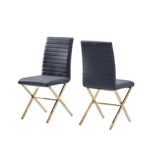 Timber Modern Gold Plated Dining Chair, Set of 2, Grey By Best Master Furniture | Dining Chairs |  Modishstore 