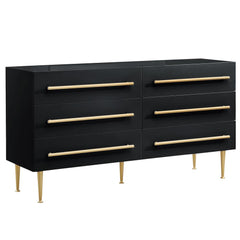 Bellanova Black Dresser with Gold Accents By Best Master Furniture