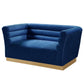 Livingston Blue Velour Loveseat with Gold Trim By Best Master Furniture | Loveseats |  Modishstore  - 2
