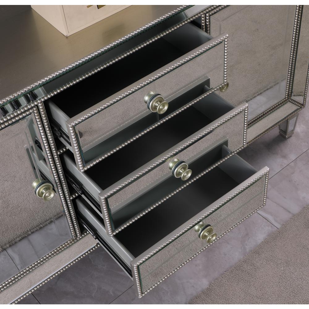 Felicity Modern Silver Mirrored Sideboard By Best Master Furniture | Sideboards |  Modishstore  - 4