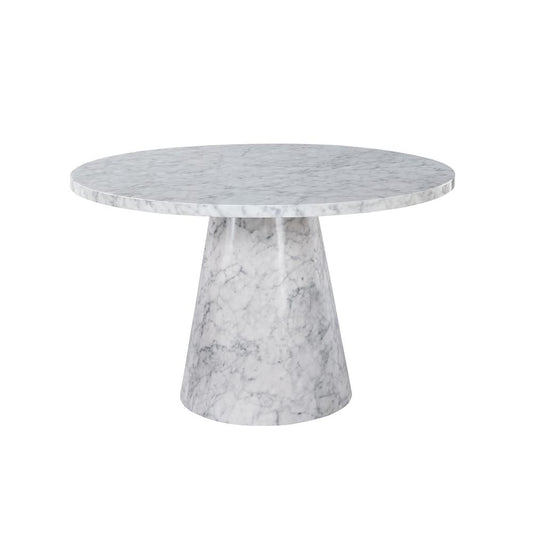 Serenity White/Gray Faux Marble Round Dining Table By Best Master Furniture | Dining Tables |  Modishstore 