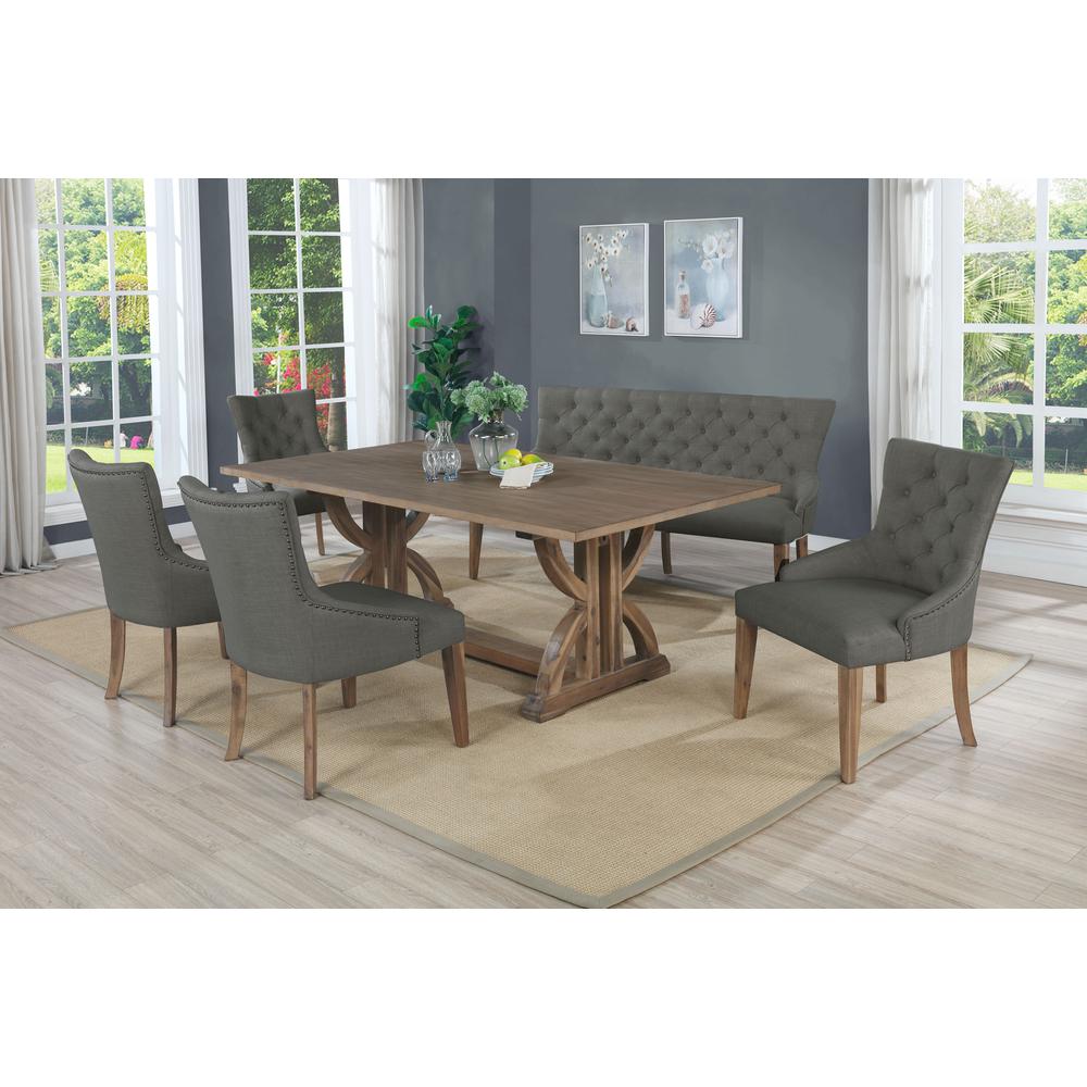 Zoey 6-Piece Rustic Oak Rectangular Dining Set in Gray By Best Master Furniture | Dining Sets |  Modishstore  - 2
