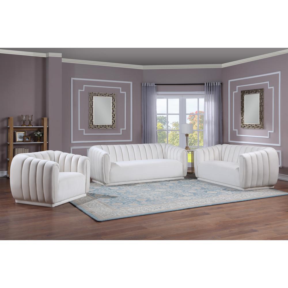 Villanova Cream Velvet Arm Chair By Best Master Furniture | Armchairs |  Modishstore  - 2