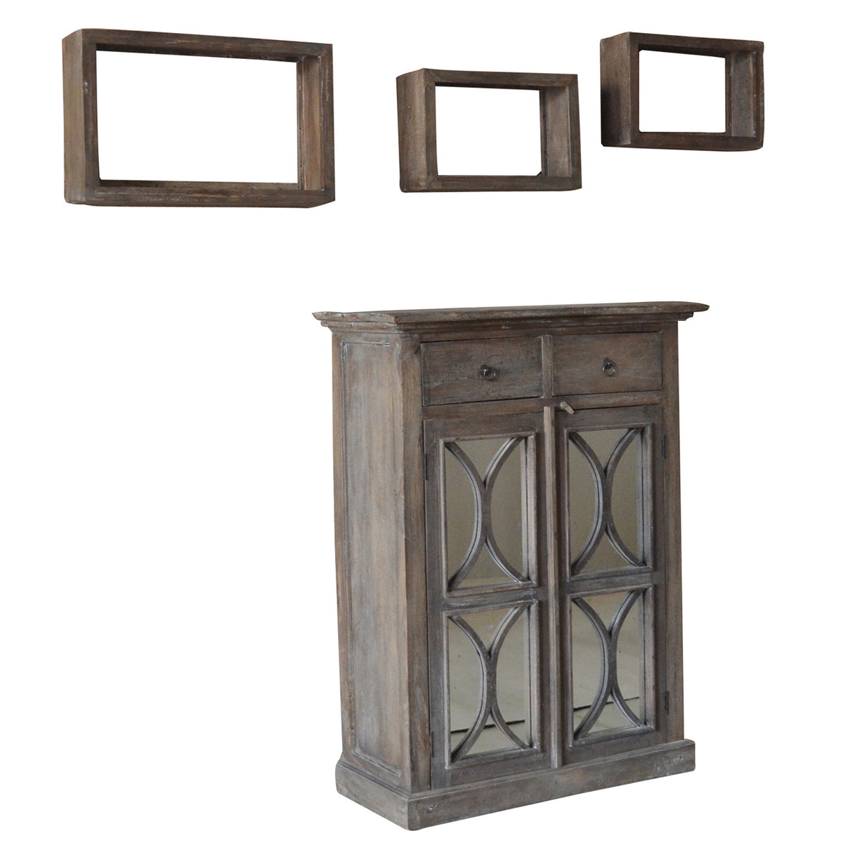 A&B Home Durian Cabinet & 3 Shelves - Set Of 4 | Cabinets | Modishstore