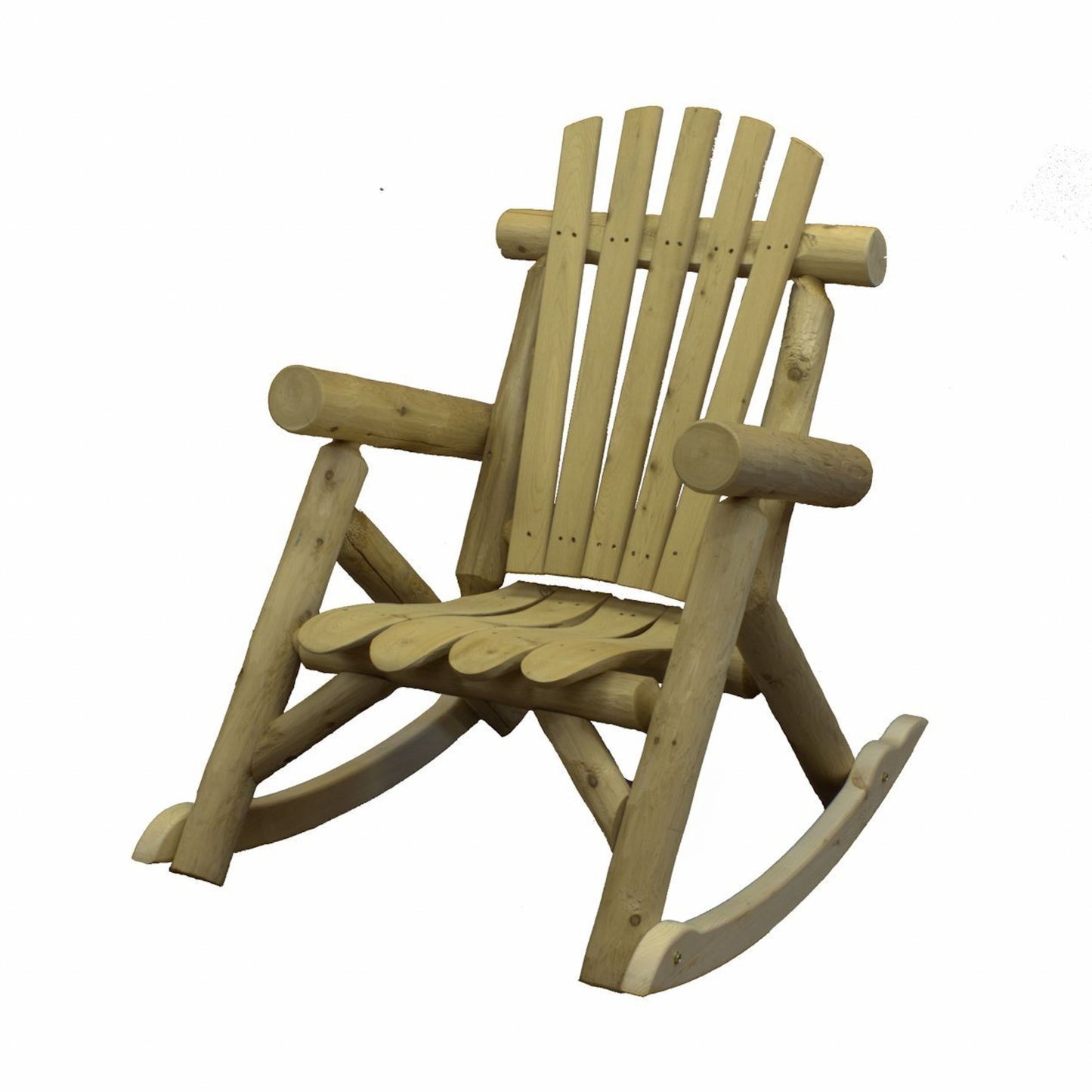 Natural Wood Rocking Chair By Homeroots | Outdoor Chairs | Modishstore