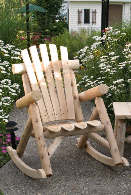 Natural Wood Rocking Chair By Homeroots | Outdoor Chairs | Modishstore - 2