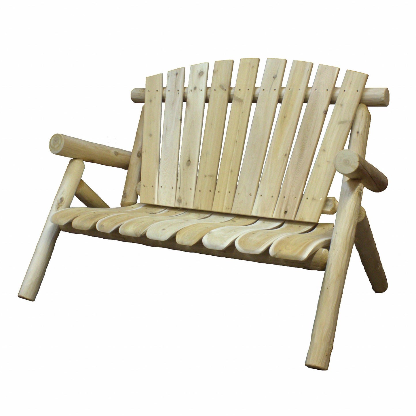 Natural Wood Loveseat By Homeroots | Outdoor Sofas, Loveseats & Sectionals | Modishstore - 2