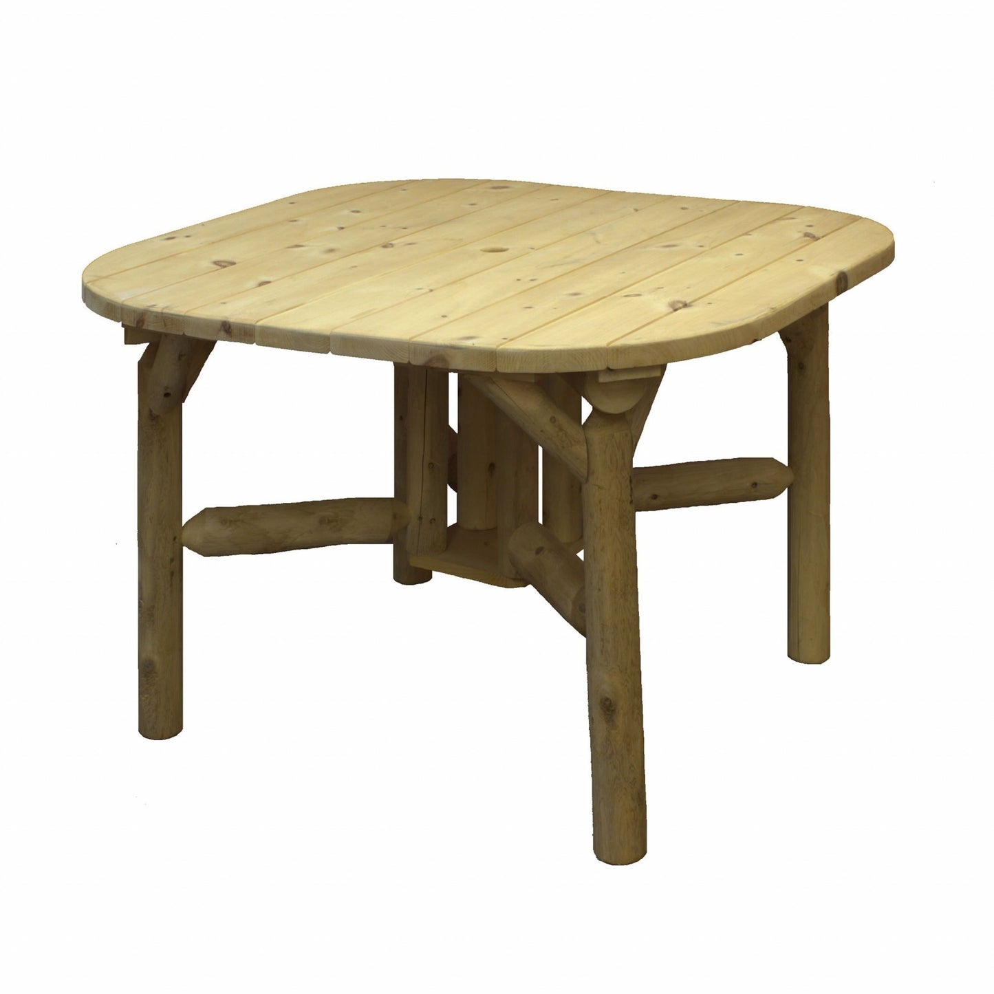 Natural Wood Roundabout Table By Homeroots | Outdoor Tables | Modishstore - 2
