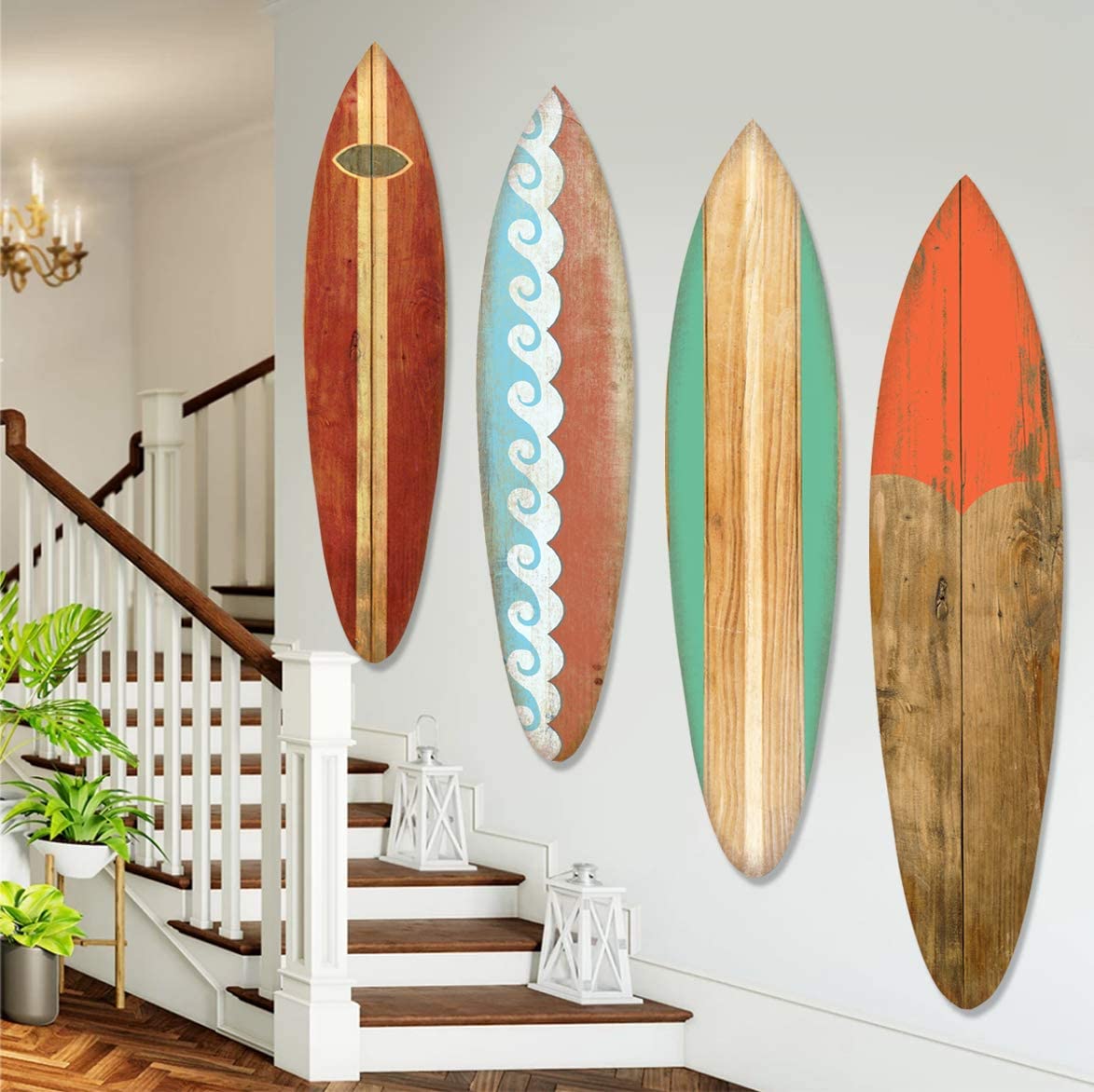 Vintage Look Red Surfboard Wall Art By Homeroots | Wall Decor | Modishstore - 4