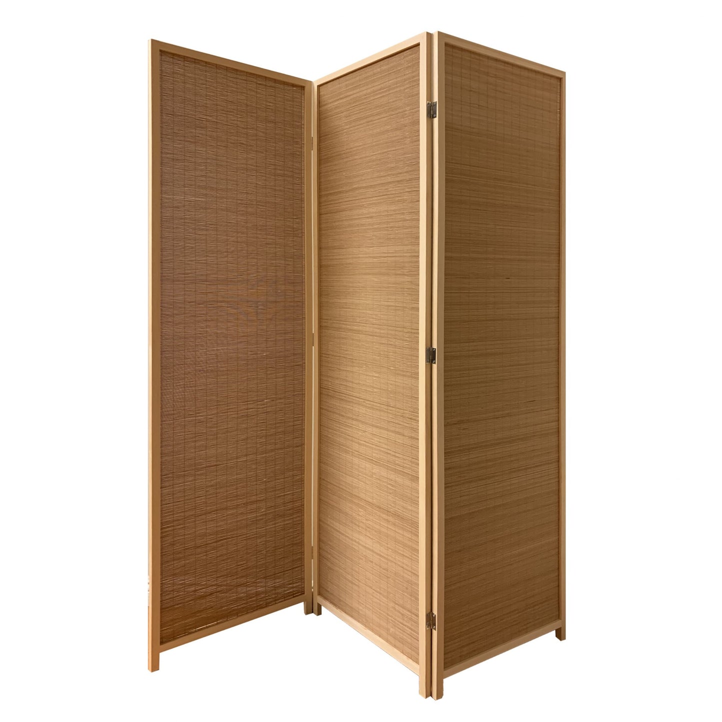 6" Light Bamboo 3 Panel Room Divider Screen By Homeroots | Room Dividers | Modishstore