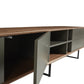 Media TV Stand in Walnut and Dark Gray By Homeroots | TV Stands | Modishstore - 3
