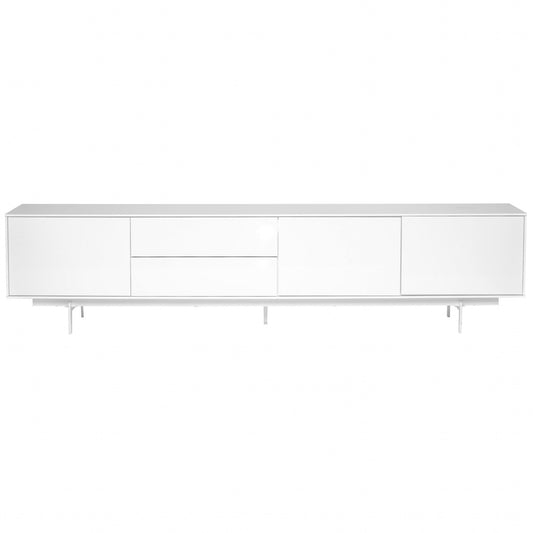 Crisp High Gloss White Lacquer Media TV Stand By Homeroots | TV Stands | Modishstore