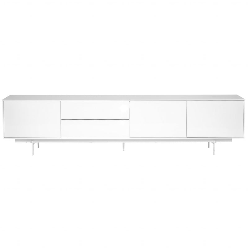 Crisp High Gloss White Lacquer Media TV Stand By Homeroots | TV Stands | Modishstore