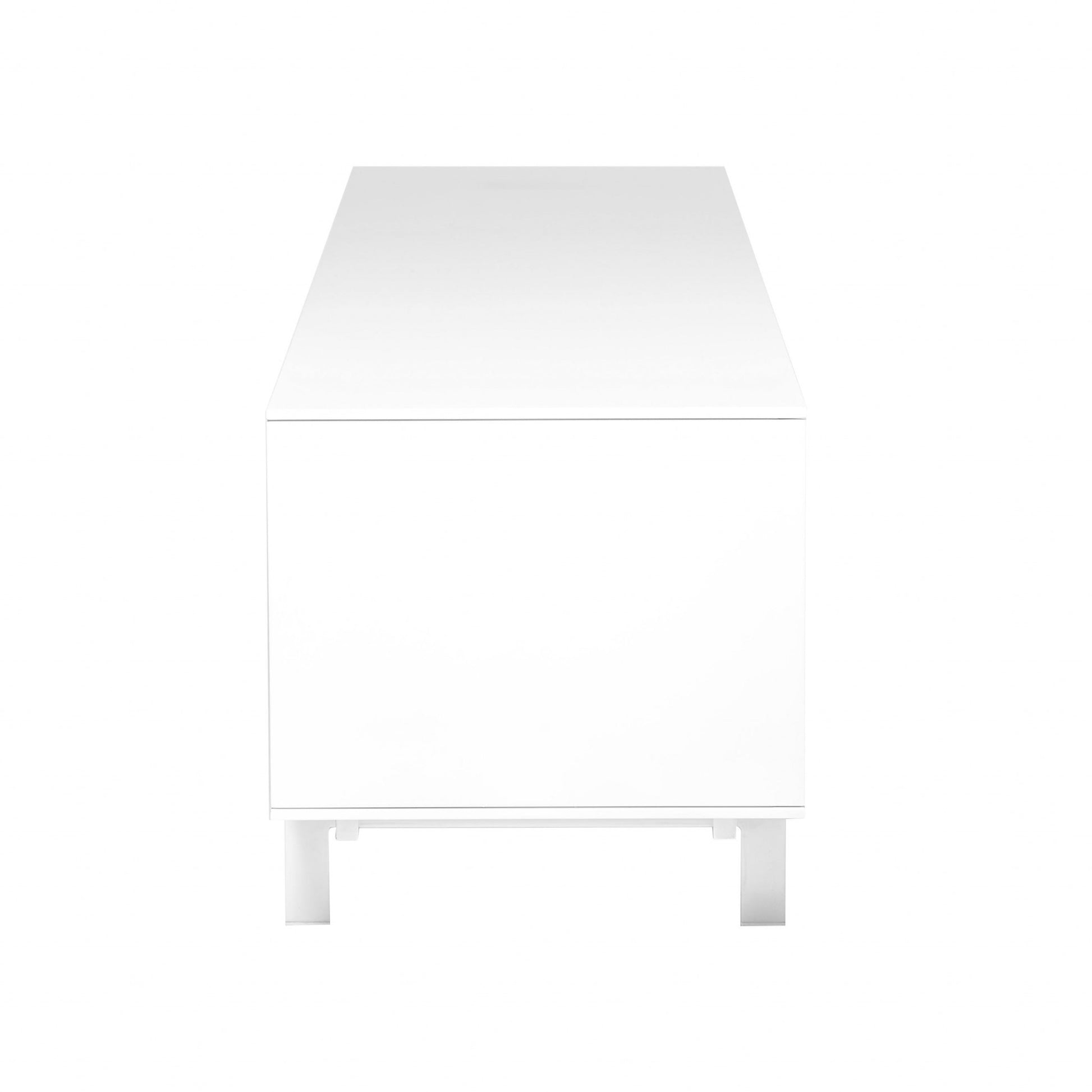 Crisp High Gloss White Lacquer Media TV Stand By Homeroots | TV Stands | Modishstore - 3