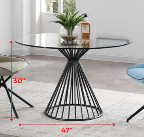 Black Glass Iron Dining Table By Homeroots | Dining Tables | Modishstore - 2